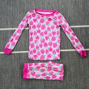 Little Sleepies Sweet Strawberries Bamboo Viscose Two Piece Pajama Set, 3T